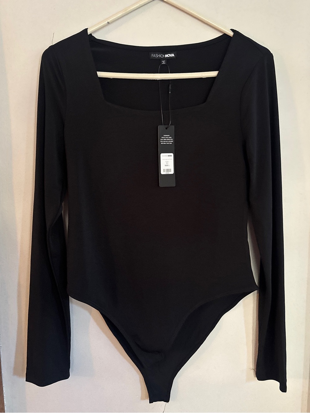 Fashion Nova NWT Square Neck Bodysuit Size Large
